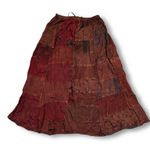 Vintage Creative Clothing Maroon Dark Red Patchwork Skirt Size Medium Photo 0