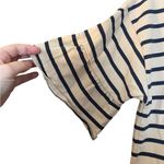 J.Crew  Women’s Black and White Striped Bell Ruffle Sleeve Boatneck Blouse  Style Photo 4