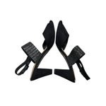 CloudWalkers by Avenue Black Rhinestone Slingback Heels Holidays Glam 11 Wide Size undefined Photo 3