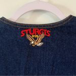 Vintage Y2K 1999 Embroidered Sturgis Biker Denim Vest Size Large Size M Photo 1