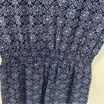 Cabana Life West Indies Fringe Romper Blue White Geometric Printed Jumpsuit L Size L Photo 9