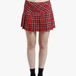 Tripp NYC Sz S Red Plaid Pleated Mini Skirt Y2K Punk Grunge Tartan Schoolgirl Photo 2