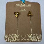 Shiraleah  CHICAGO Fiore Small Gold Earrings Dainty Dangle Floral NWT Photo 0