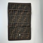 Fendi  Zucca Print Canvas Leather Trim‎ Bi Fold Wallet Brown Authentic Designer Photo 11