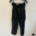 Amanda Uprichard Tessi Black Faux Leather Paperbag Waist Pants Photo 3