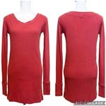 Free People Beach Mini Dress Size XS Ribbed Long Sleeve V Neck Lounge Tunic Photo 9