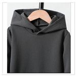 SheIn Young Boy Letter Patched Kangaroo Pocket Hoodie Photo 3