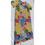 Vintage Mumu Robe Nightgown House Coat Disco 70s Grannycore Floral Womens Blue Size M Photo 4