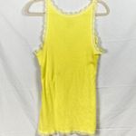 Old Navy  Y2K Womens L Yellow Lace Trim Ribbed Fitted Tank Top Preppy Layering Photo 1
