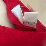 Chico's  Design Red Embroidered Long Sleeve Button Down Shirt Sz 2 Holiday Top Photo 10