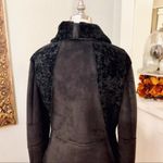 Vince Camuto  Black Shearling Moto Zip Winter Coat Medium New Photo 5