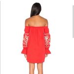 Free People Red Fleur Du Jour off the shoulder embroidered floral dress small Photo 2