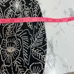 Vintage Stenay silk beaded sequin gown maxi with slit black white Sz 8 Photo 7