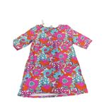 NWT Grooviest Blooms Retro 60s Floral Mini Dress Tunic Pink Orange Aqua Small Blue Photo 12