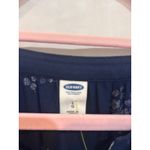 Old Navy  Navy Blue Floral Print Lace Up Ruffle Sleeve Tunic Dress Women's Size L Photo 3