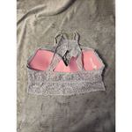 Victoria's Secret  Pink size S Gray Lace High Neck Padded Bralette Bra Photo 1