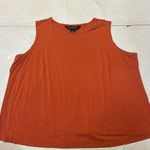 Dialogue  Silk Orange Tank Top Plain Womens 1X Spring Casual Basic Essential Photo 0
