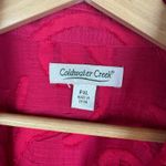 Coldwater Creek Floral Burnout Button Up Shirt Sz PXL Fuchsia Romantic Textured Photo 5