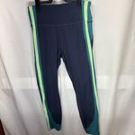 Athleta Crunch Navy and Lime Green 7/8 Leggings Photo 1