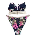 River Island  Women's Multicolor Floral Print Beach Bikini Top & Bottom Size 14 Photo 1