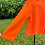 COS  Bell Sleeve Organic Cotton Jersey Long Sleeve Top in Orange Size XS Photo 1