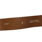 Y2K Great American Pewter Virgin Mary Buckle & white crackle leather Belt Silver Photo 4