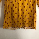 Old Navy  Mustard Yellow Red Floral Long Sleeve Keyhole Mini Midi Flowy Dress Photo 1