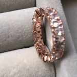 Pandora 14k Rose Gold Plated Alternating Sparkling Band Ring CZ US 7 Photo 6