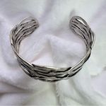 Lucky Brand Silver Tone Modern Metallics Twisted Open Cuff Bracelet Photo 6