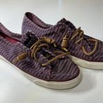 Sperry TOP-SIDER WOMENS SIZE 6.5M SHOES SEACOAST STRIPED CANVAS WINE STS93410 Photo 2
