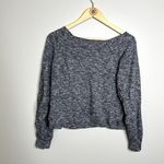 Free Press  Blue Marled Scoop Neck Sweater Photo 4