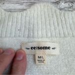 ee:some Women's Fuzzy Sweater M/L Med Medium Lg Large Ivory Cream Off White Warm Photo 5