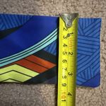 Vintage Abstract Skinny Scarf 3” X 80” Blue Black Yellow Red Photo 1