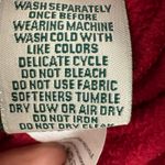 L.L.Bean  1/4 Zip Fleece Sweatshirt Red Navy Trim Small Photo 5