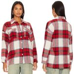 Lovers + Friends Revolve Kaianna Plaid Wool Shacket Women Large Red White Jacket Photo 0