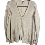 Free People tan button sweater women’s size small boho Photo 0