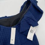 Shoshanna Swimsuit Size 4 One Piece Navy One Shoulder Ruffle Textured NWT Swim Photo 11
