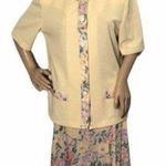 Vintage Pablo Connection Blazer & Pleated Skirt Yellow Size 14 Photo 0