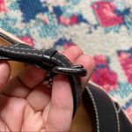 Coach Eaton Black Leather Denim Wedge Sandals Size 8.5 Photo 6