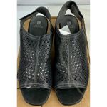 White Mountain Womens Weezzle Lenisis Black Leather Perforated Block Heel Sandal Photo 3