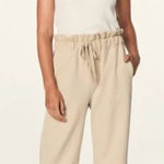 NWT AMO Heavyweight Homestead Wide Leg Sweatpants in Oatmeal Heather Size S Tan Photo 0