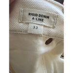 Madewell  Rigid Denim A-Line Off White Dolphin Hem Mini Skirt Size 33 Photo 10