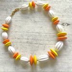 Napier orange yellow and white large beaded necklace Photo 0