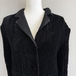 NWT Rhonda Stark Black Crushed Velvet Blazer Cardigan Size S Textured Photo 4