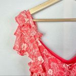 Red Dress Boutique NEW A Loves A Pink Floral Ruffle Sleeveless Jumpsuit M Photo 5