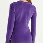 Bershka Women's Long Sleeves Fresh Vibes Purple Velvet Bodycon Dress Size XS Photo 2