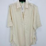 J.Crew Popover Shirt Airy Gauze Tunic Warm Sesame Relaxed Cotton Beach XXS NWT Photo 3
