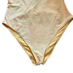 Yellow Beachy Cut Out Plunge One Piece Adjustable Straps Swimming Suit Sz M/L Size M Photo 2