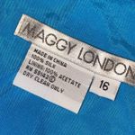 Maggy London  Short Sleeve 100% Silk Ruffled V-Neck Blouse in Aqua - size 16 Photo 2