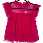 Anthropologie NWT Sunday in Brooklyn Pink Ruffle Tulle Blouse Top Size Small Photo 3
